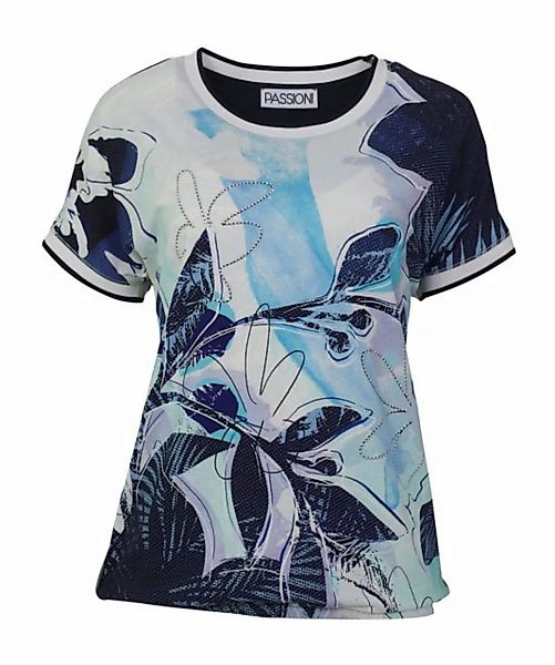 Passioni T-Shirt Bedrucktes T-Shirt in sommerlichen Blautönen Steindekorati günstig online kaufen