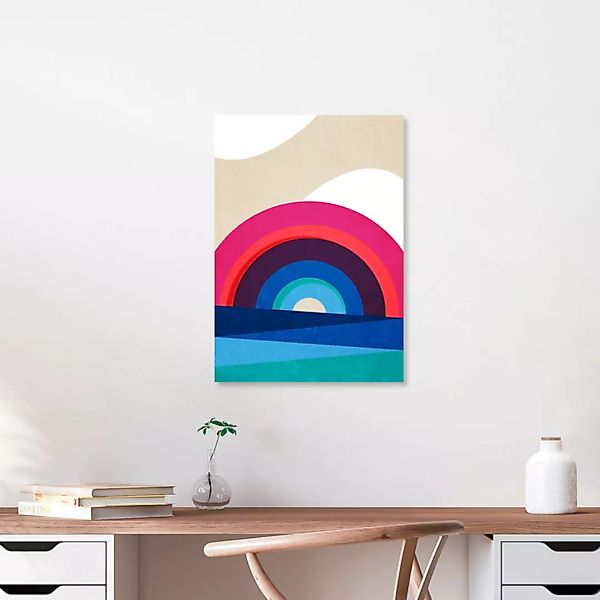 Poster / Leinwandbild - Regenbogen Und Meer – Illustration Für Kinder günstig online kaufen