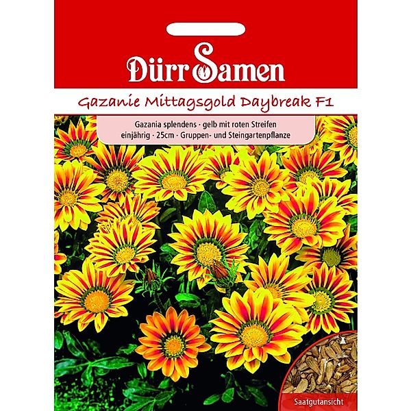 Dürr Samen Gazania Daybreak Red Stripe F1 Einjährig Saatgut günstig online kaufen