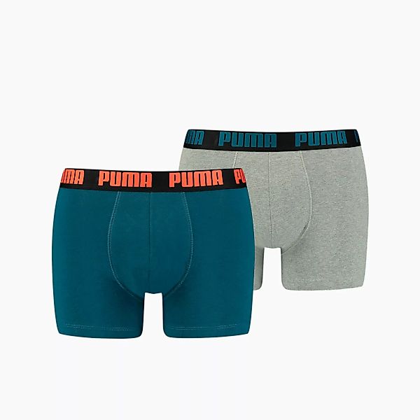 PUMA Herren Basic Boxershorts 2er Pack | Mit Grau Melange | Grau/Blau | Grö günstig online kaufen