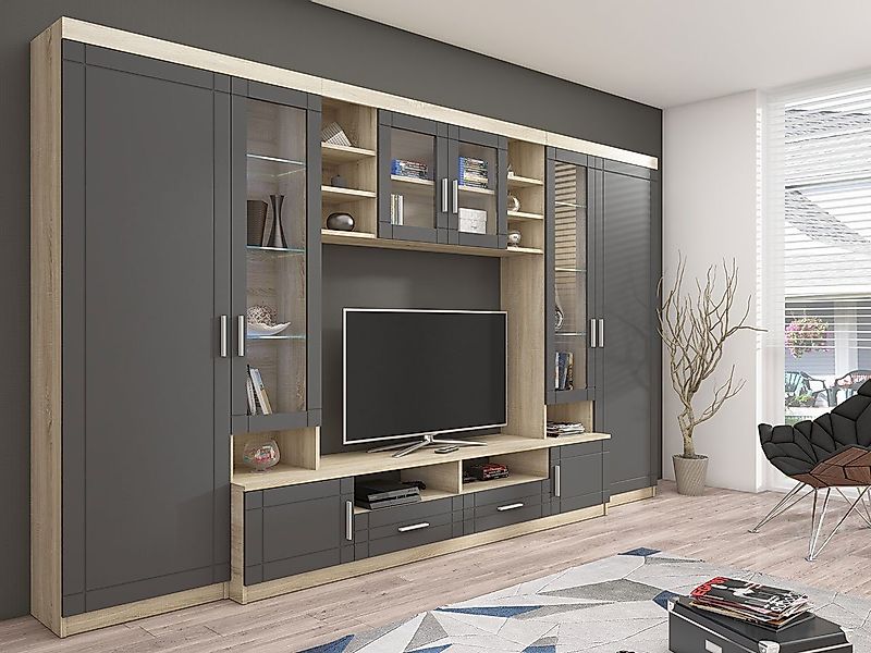 MIRJAN24 Wohnwand Paris, (Komplett-Set, Hochschranke, Hochvitrine, günstig online kaufen