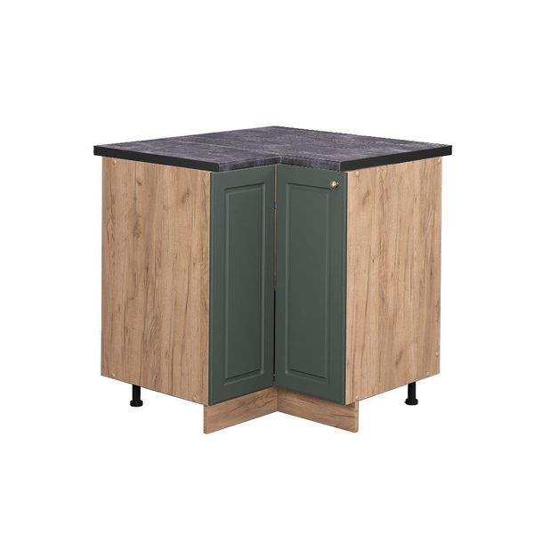 Vicco Eckunterschrank Fame-Line, Grün-Gold Landhaus/Goldkraft Eiche, günstig online kaufen
