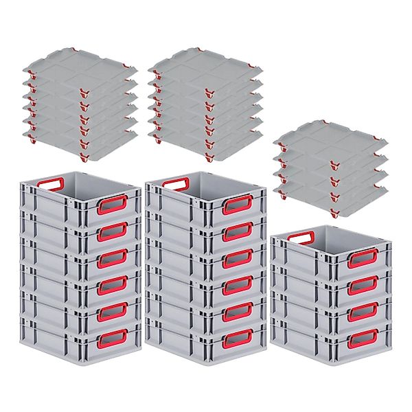 PROREGAL Spar Set 16x Eurobox Nextgen Color Mit Auflagedeckel & Schiebeschn günstig online kaufen