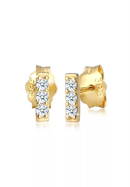 Elli DIAMONDS Paar Ohrstecker "Rechteck Geo Stab Diamant (0.09 ct) 585er Ge günstig online kaufen