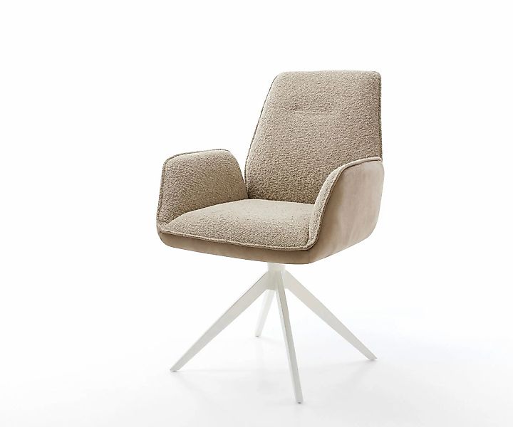 Drehstuhl Zoa-Flex Materialmix Schlamm Kreuzgestell breit Weiß 360° drehbar günstig online kaufen