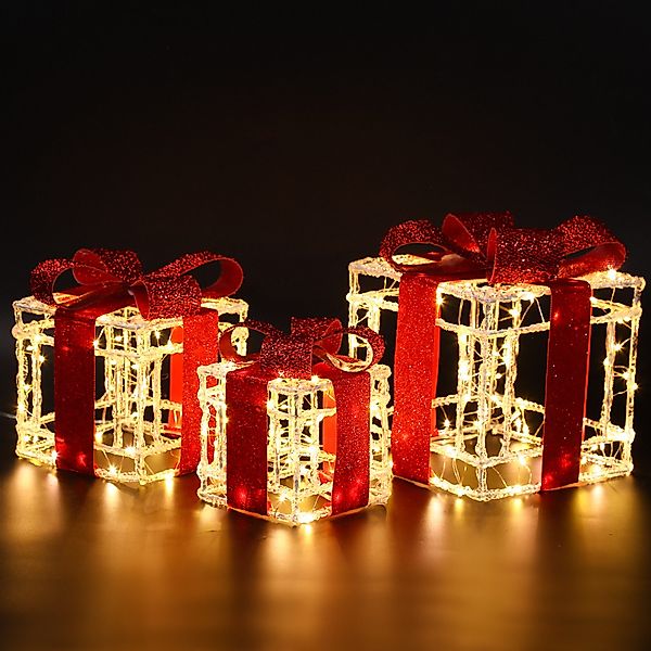 Elegear Weihnachtsfigur 3 Set LED Geschenkbox günstig online kaufen