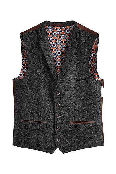 Next Anzugweste Regular Fit Anzugweste aus Wollmischung mit Besatz (1-tlg) günstig online kaufen