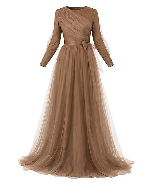 Modavitrini Tüllkleid Maxikleid langarm Abendkleid festlich elegant mit Gür günstig online kaufen