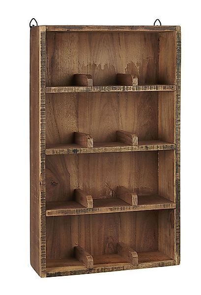 Ib Laursen Wandregal Wandregal Regal 4 Ablagen mit Fachteilern 12 Fächer Ho günstig online kaufen