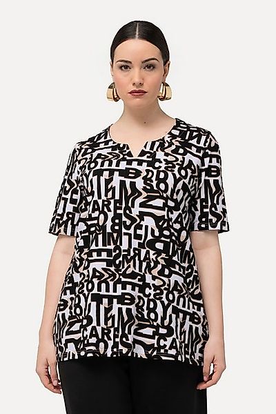 Ulla Popken T-Shirt T-Shirt Buchstaben Tunika-Ausschnitt günstig online kaufen