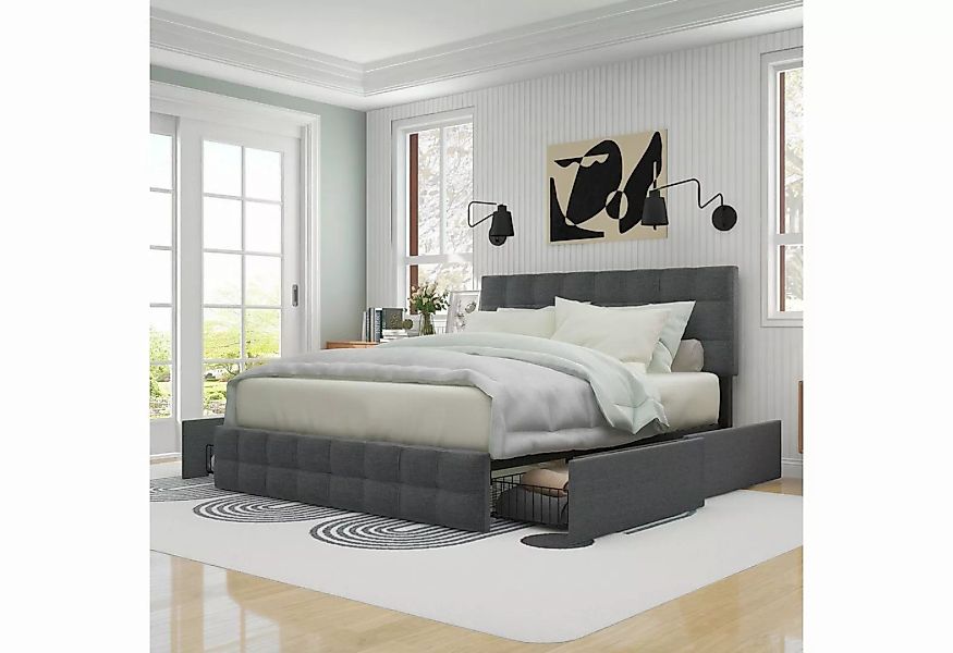 BlingBin Funktionsbett Polsterbett Doppelbett Stauraum Bett 140*200, Gesamt günstig online kaufen