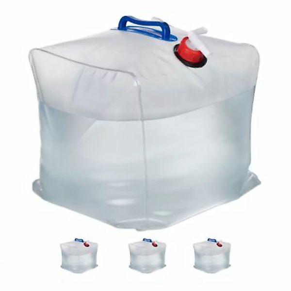 relaxdays 4er Set faltbare Wasserkanister 20 L transparent günstig online kaufen