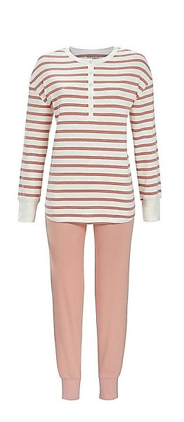 Ringella Pyjama - Schlafanzug mit Strickbündchen und Oberteil mit Knopfleis günstig online kaufen