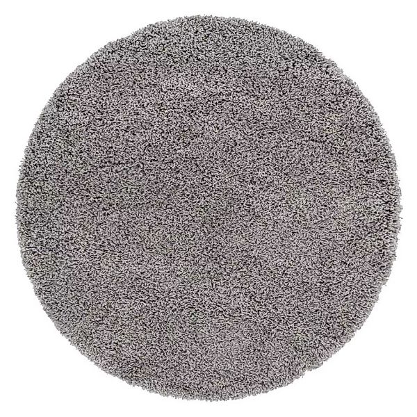 Runder Hochflor Teppich in Hellgrau 120 cm oder 150 cm Durchmesser günstig online kaufen