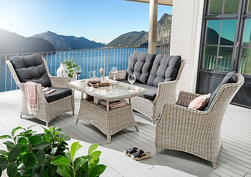 Destiny Garten-Essgruppe »CASA« 1x 2er Sofa, 2x Sessel, 1x Tisch, inkl. Auf günstig online kaufen