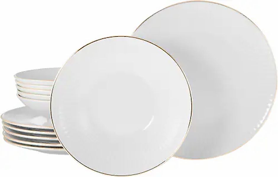 CreaTable Tafelservice »Valencia Gold, Tafel-Service 12-tlg«, (Set, 12 tlg. günstig online kaufen