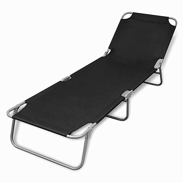 Sonnenliege Klappbar Mit Rückenlehne Verstellbar Schwarz günstig online kaufen
