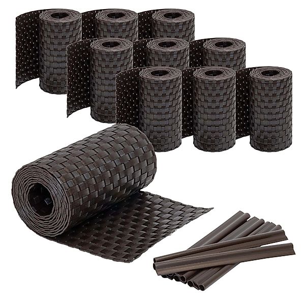 Jardinion Sichtschutzstreifen 10x 250cm x 19cm x 2,4mm Dunkelbraun inkl. Cl günstig online kaufen