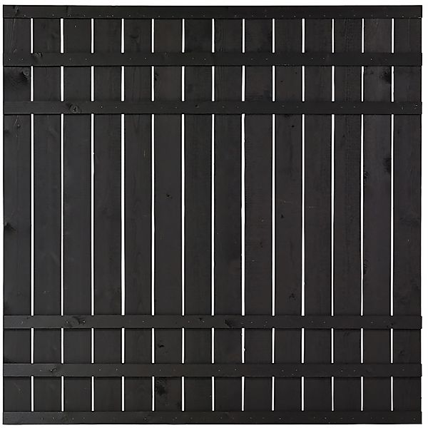 Sichtschutzzaun Rustik Nadelholz Schwarz 180 cm x 180 cm günstig online kaufen
