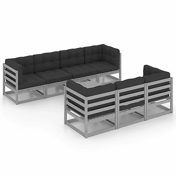 8-tlg. Garten-lounge-set Mit Kissen Kiefer Massivholz günstig online kaufen