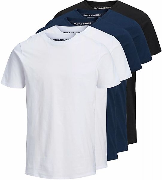 Jack & Jones Herren Rundhals T-Shirt JJEORGANIC BASIC Regular Fit 5er Pack günstig online kaufen
