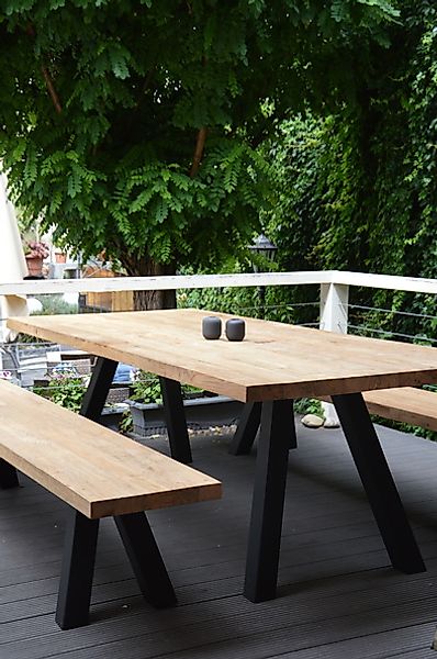 Outdoor Tisch Bradford natur schwarz 75x240x100 günstig online kaufen