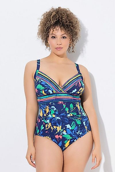 Ulla Popken Badeanzug Badeanzug Softcups V-Ausschnitt Powermesh günstig online kaufen