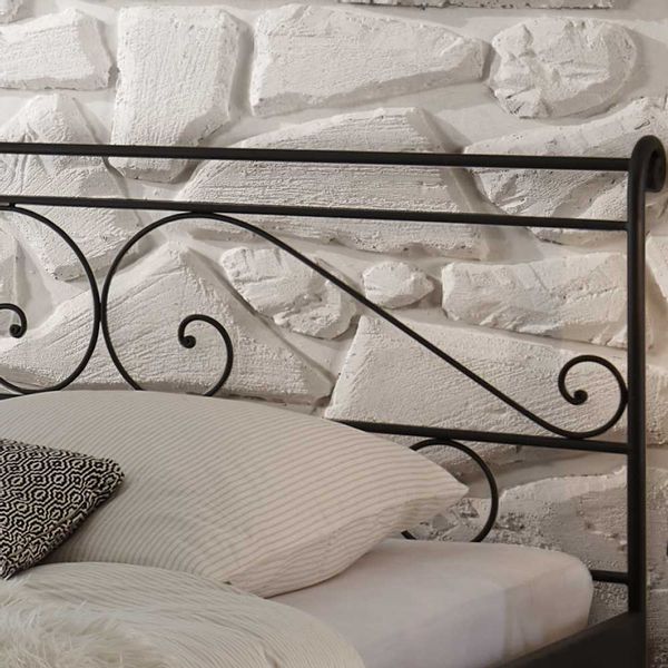 Vintage Doppelbett in Schwarz Metall günstig online kaufen