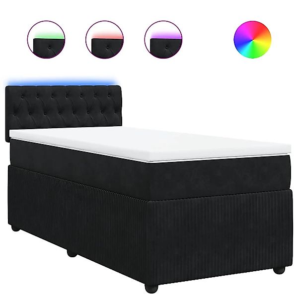 vidaXL Boxspringbett mit Matratze Schwarz 90x190 cm Samt 3289922 günstig online kaufen