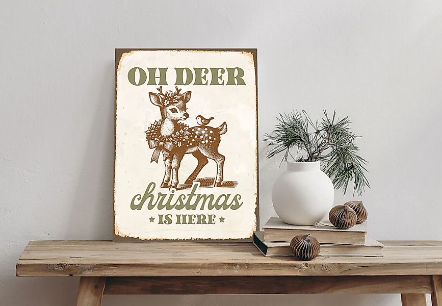queence Alu-Dibond-Druck "Rehkitz" Rehe  Weihnachten 1 Stk. tlg. Deer, Chri günstig online kaufen
