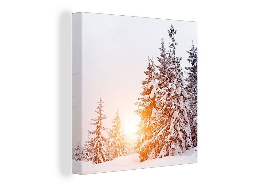OneMillionCanvasses® Leinwandbild Sonne - Bäume - Schnee, Fotodruck (1 St), günstig online kaufen