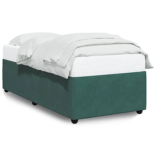 vidaXL Bettgestell ohne Matratze Dunkelgrün 100x200 cm Samt 3284991 günstig online kaufen