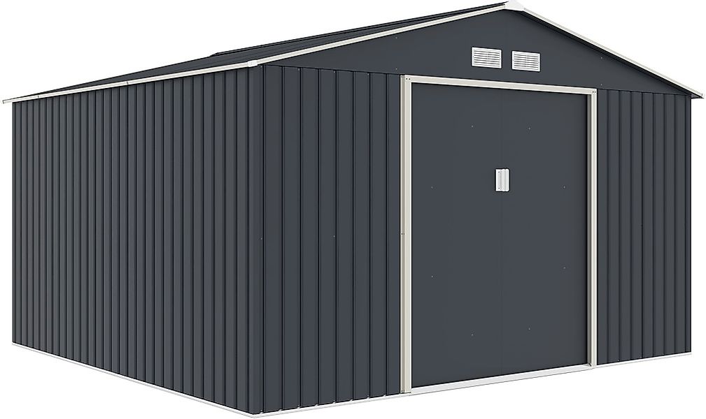 KONIFERA Gerätehaus Metallgerätehaus, BxT: 341x322 cm, wetterfest und langl günstig online kaufen