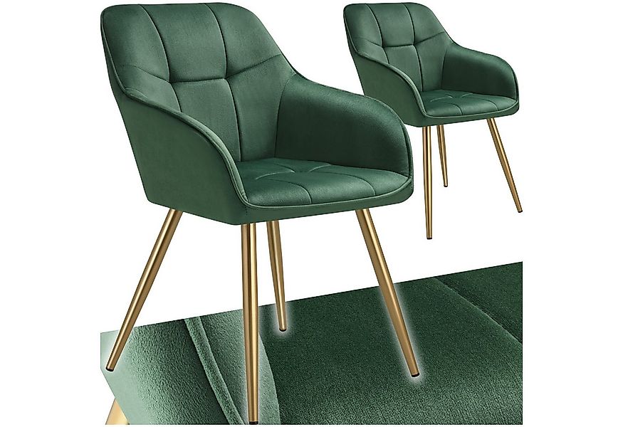 tectake Esszimmerstuhl Stuhl Marilyn, Samtoptik, gesteppt (Set, 2 St), Extr günstig online kaufen