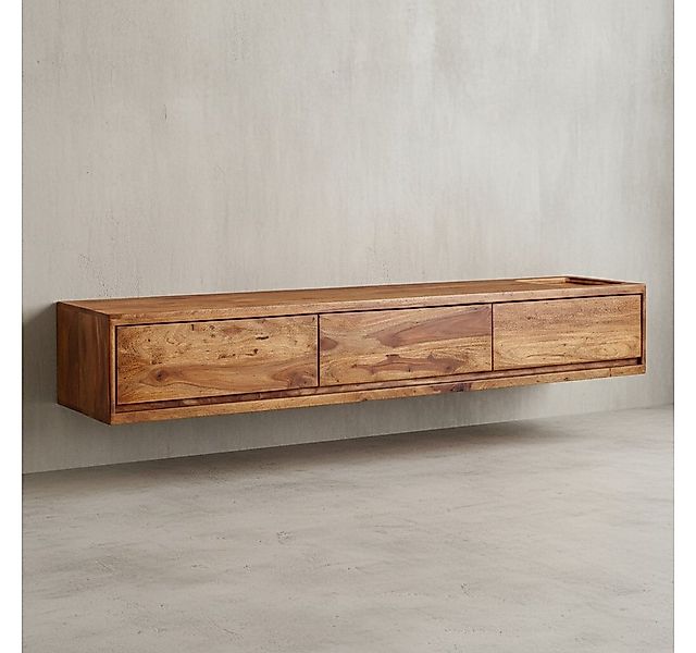 KADIMA DESIGN Lowboard Massivholz TV-Kommode mit Schubladen für 65-Zoll-Fer günstig online kaufen