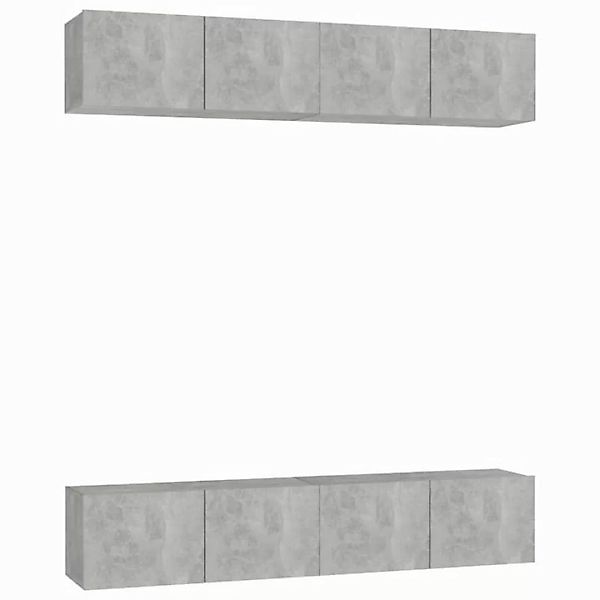 furnicato TV-Schrank TV-Schränke 4 Stk. Betongrau 80x30x30 cm Holzwerkstoff günstig online kaufen