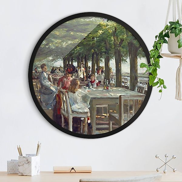 Rundes Bild mit Rahmen Max Liebermann - Terrasse des Restaurants Jacob günstig online kaufen