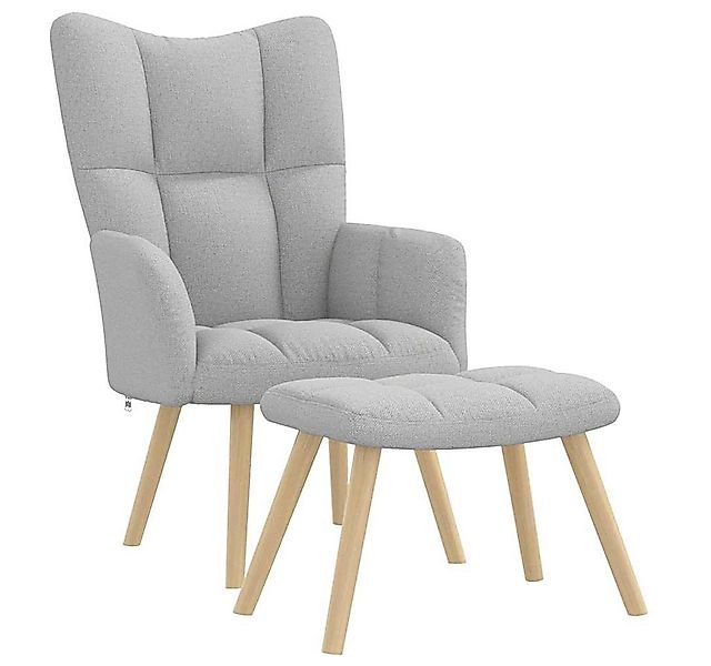 vidaXL Sessel Relaxsessel mit Fußhocker Wolkengrauer Stoff (1-St) günstig online kaufen
