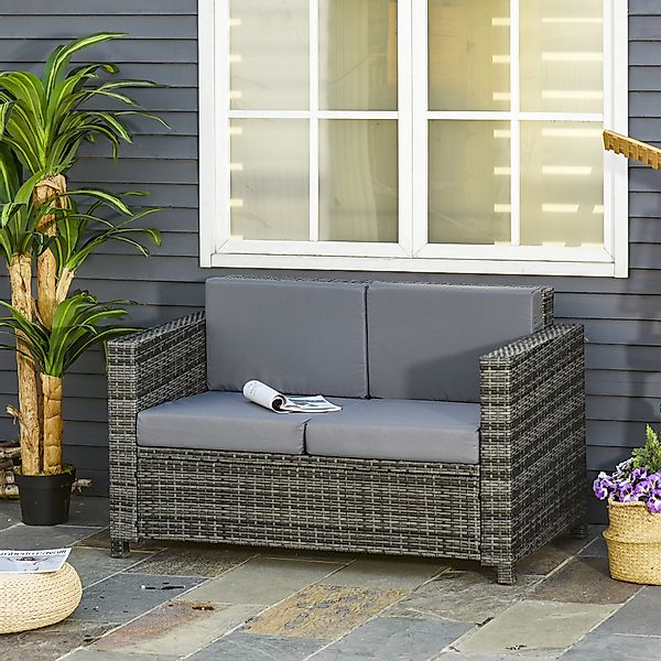 HOMCOM Kissenauflage Metall & Polyester 130x70x80cm für Terrasse & Balkon, günstig online kaufen