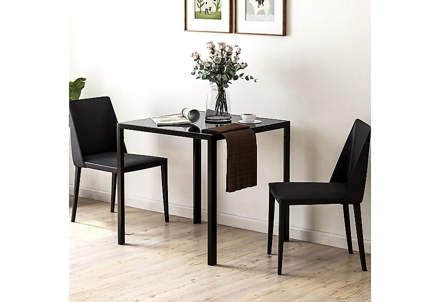 HOMCOM Esstisch für 4 Personen, aus Hartglas (Esszimmertisch, 1-St., Küchen günstig online kaufen