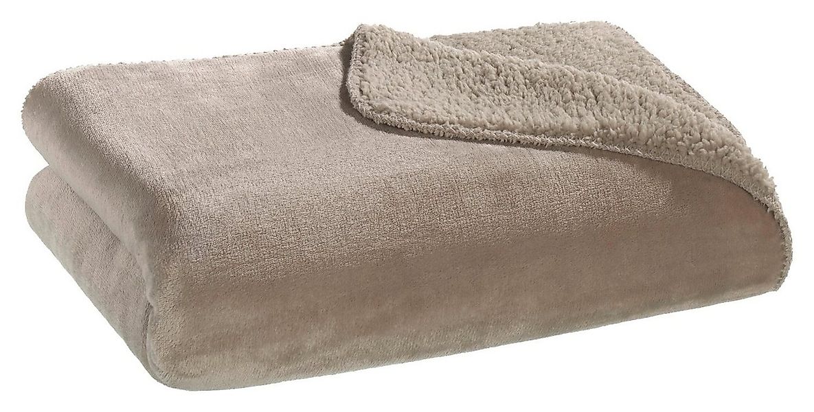 Wohndecke SEBASTIAN, Taupe, 150 x 200 cm, Polyester, casa NOVA, wendbar günstig online kaufen