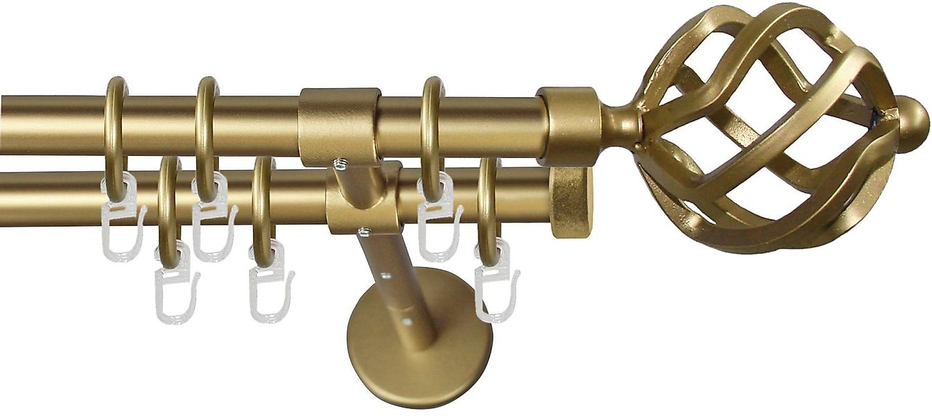 GARESA Gardinenstange "RUSTIKA" Ø 16 mm 2 läufig-läufig Wunschmaßlänge rust günstig online kaufen