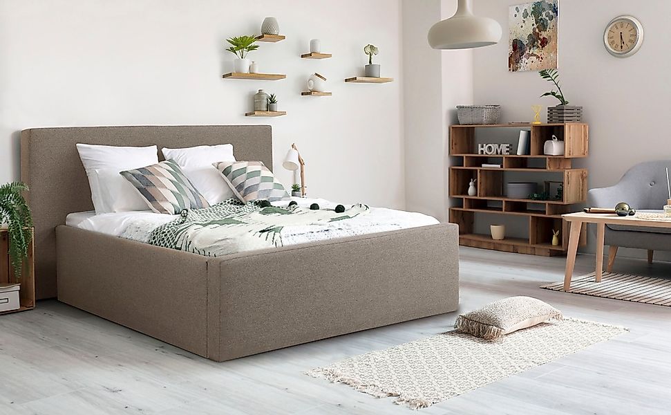 Home affaire Polsterbett "Dalina" geradliniges Kopfteil, in 5 Breiten, auch günstig online kaufen