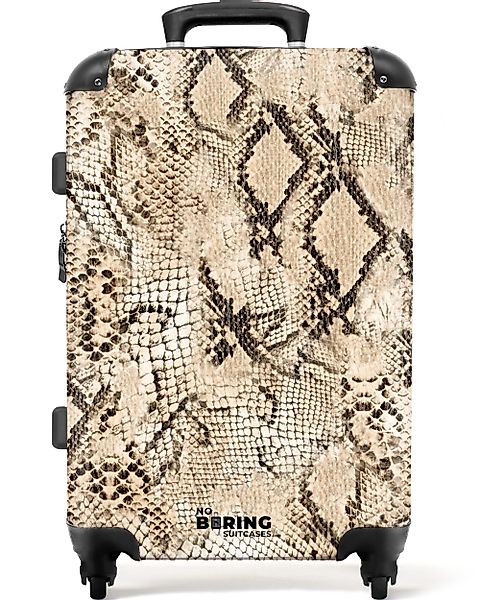 NoBoringSuitcases.com© Hartschalen-Trolley Schlangendruck - Beige 67 günstig online kaufen
