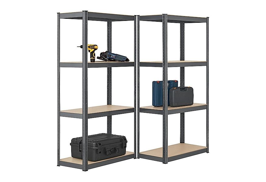 Juskys Schwerlastregal Easy, Set, 2er Set, 640 kg Traglast, 8 Böden, indivi günstig online kaufen
