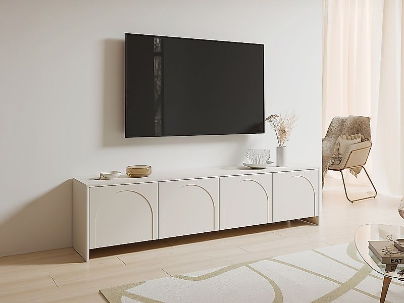 TV-Schrank mit 4 Türen - Beige - NALYRA von Maison Céphy günstig online kaufen