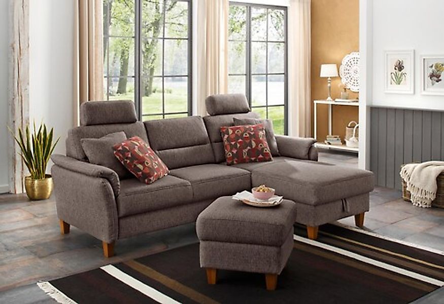 Home affaire Ecksofa »Palmera L-Form, B: 244 cm« optional Bettfunktion & Be günstig online kaufen