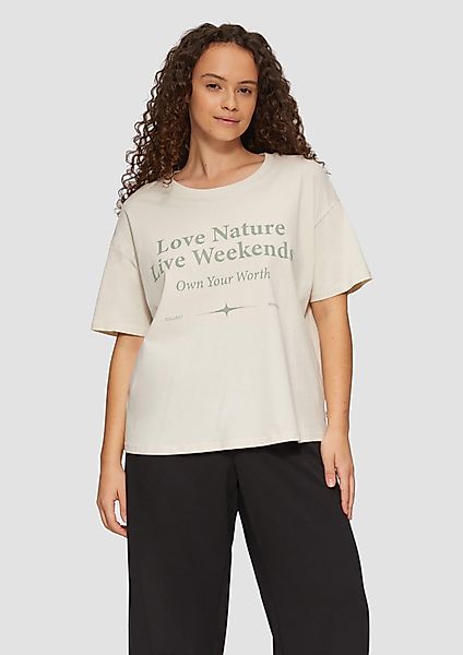 QS Kurzarmshirt Print-Shirt mit überschnittenen Schultern günstig online kaufen