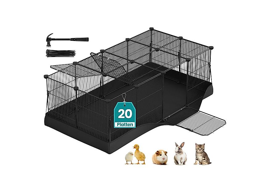 SONGMICS Kleintierkäfig, Doppeltür, Kleintiergehege, Freilaufgehege, Unterl günstig online kaufen