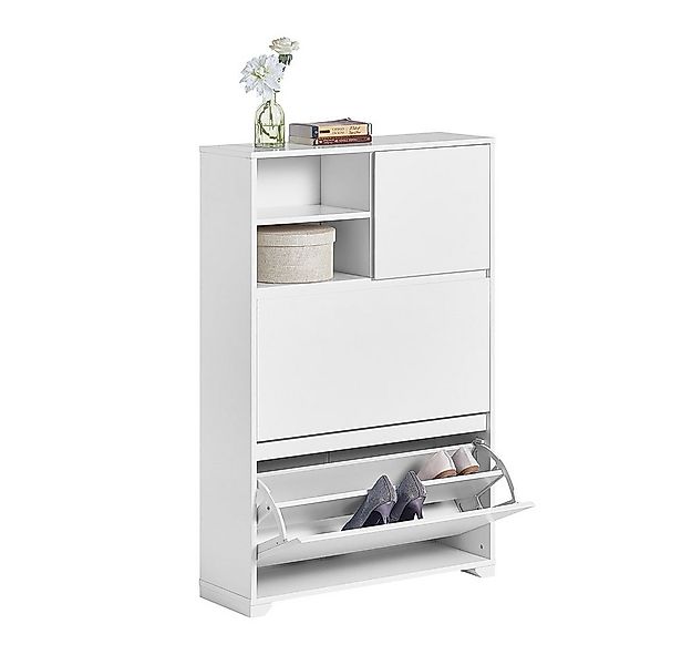 SoBuy Schuhschrank FSR111 Schuhablagen mit 2 Klappen, 2 offenen Fächern und günstig online kaufen